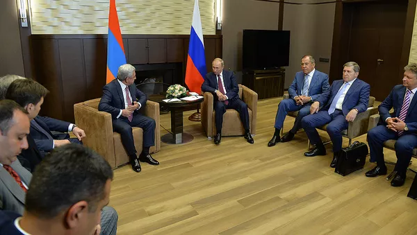Встреча президентов Армении и России Сержа Саргсяна и Владимира Путина - Sputnik Армения