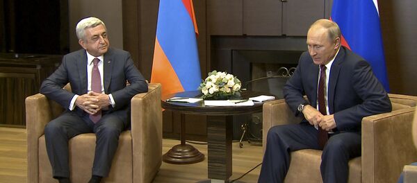 Ռուսաստանի և Հայաստանի նախագահներ Վլադիմիր Պուտինն ու Սերժ Սարգսյանը հանդիպել են Սոչիում - Sputnik Արմենիա