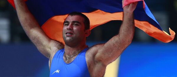 Георгий Кетоев на чемпионате мира по вольной борьбе в Париже - Sputnik Армения