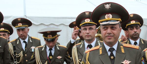 Начальник военно-оркестровой службы ГШ ВС РА, заслуженный артист Республики Армения, полковник Армен Погосян. - Sputnik Армения