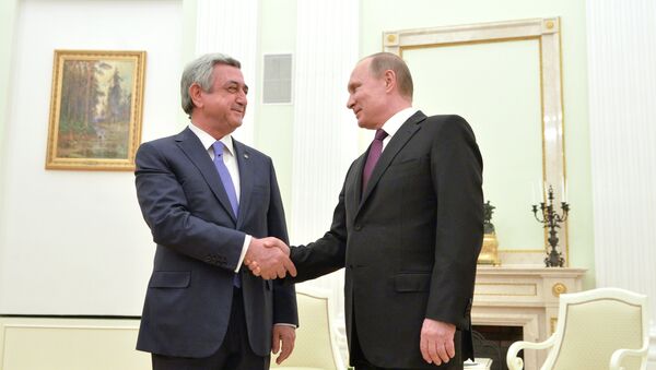 Президент РФ В. Путин встретился с президентом Армении С. Саргсяном - Sputnik Արմենիա