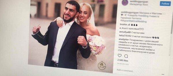 Свадьба Миграна Арутюняна и его избранницы, абхазской певицы и танцовщицы Мактины Бебия Свадьба Миграна Арутюняна и его избранницы, абхазской певицы и танцовщицы Мактины Бебия - Sputnik Արմենիա