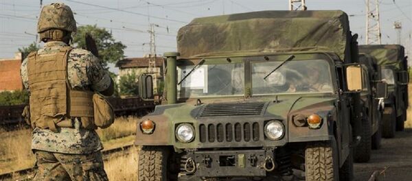 Бронемашина, направляемая из Болгарии в Грузию, для участия в учениях Agile Spirit 2016 Бронемашина, направляемая из Болгарии в Грузию, для участия в учениях Agile Spirit 2016 - Sputnik Արմենիա