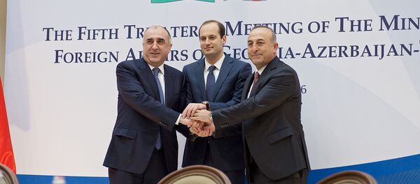 Главы МИД Азербайджана, Грузии и Турции - Sputnik Армения