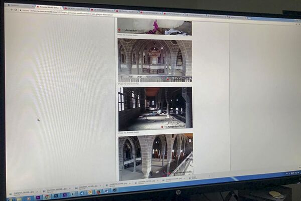 Фотографии издания Armenian Weekly из армянской церкви в Тигранакерте Фотографии издания Armenian Weekly из армянской церкви в Тигранакерте - Sputnik Армения