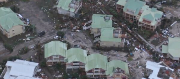 Последствия урагана Ирма на Голландских Карибах. Съемка с вертолета - Sputnik Արմենիա