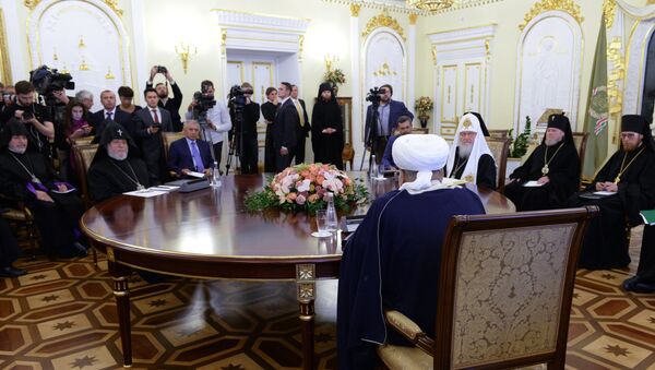 Встреча патриарха Кирилла с духовными лидерами Армении и Азербайджана - Sputnik Արմենիա
