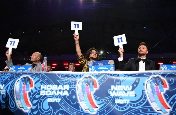 Իգոր Կրուտոյը, Ֆիլիպ Կիրկորովը և Սերգեյ Լազարևը`  «Նոր ալիք 2017» միջազգային երգի մրցույթին - Sputnik Արմենիա