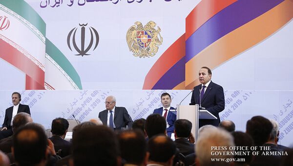 выступление премьер-министра Армении Овика Абрамяна на армяно-иранском бизнес-форуме - Sputnik Արմենիա