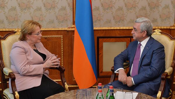 Президент Серж Саргсян сегодня принял министра здравоохранения Российской Федерации Веронику Скворцову - Sputnik Արմենիա