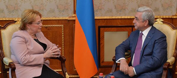 Президент Серж Саргсян сегодня принял министра здравоохранения Российской Федерации Веронику Скворцову - Sputnik Արմենիա