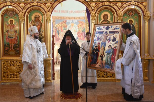 Освящение храма Русской Православной Церкви во имя Воздвижения Животворящего Креста Господня в Ереване - Sputnik Армения