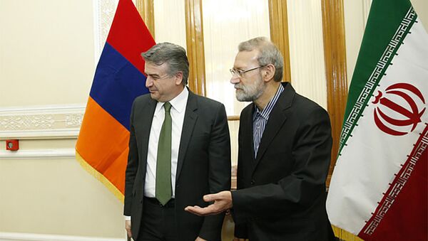 Премьер-министр Армении Карен Карапетян встретился со спикером иранского Меджлиса Али Лариджани - Sputnik Արմենիա