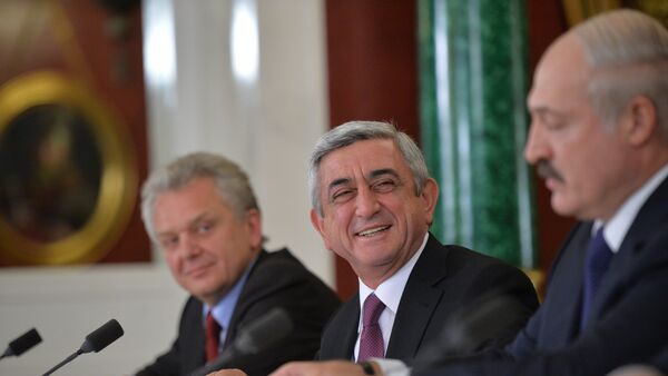 Президент Армении Серж Саргсян и президент Белоруссии Александр Лукашенко - Sputnik Արմենիա