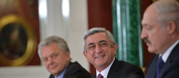 Президент Армении Серж Саргсян и президент Белоруссии Александр Лукашенко - Sputnik Армения