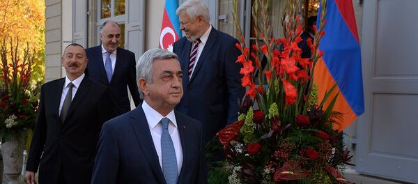 Встреча президентов Армении и Азербайджана Сержа Саргсяна и Ильхама Алиева в Женеве - Sputnik Արմենիա