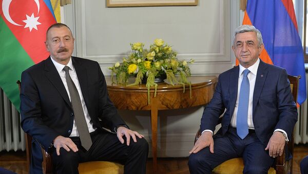 Встреча президентов Армении и Азербайджана Сержа Саргсяна и Ильхама Алиева в Женеве - Sputnik Армения