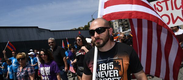 Армяне США на акции протеста у консульства Турции - Sputnik Армения