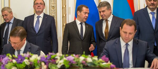 Подписание соглашений между Арменией и Россией Подписание соглашений между Арменией и Россией - Sputnik Արմենիա