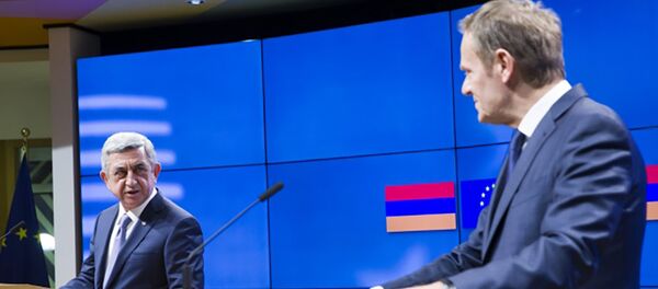 Президент Армении Серж Саргсян и президент ЕС Дональд Туск - Sputnik Армения