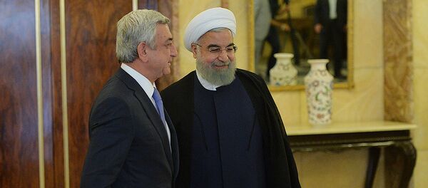 Президенты Армении Серж Саргсян и Ирана Хасан Рухани - Sputnik Армения