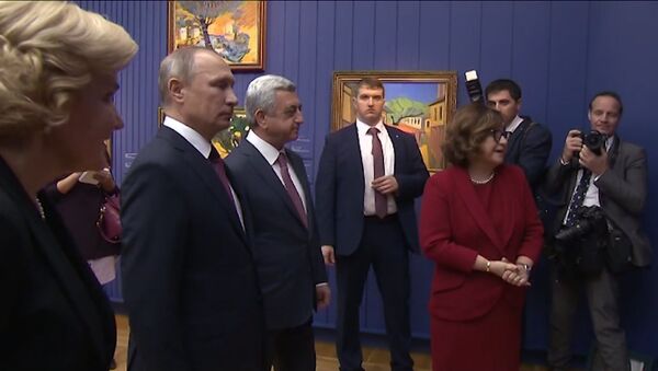 Саргсян и Путин  посетили Третьяковскую галерею - Sputnik Армения