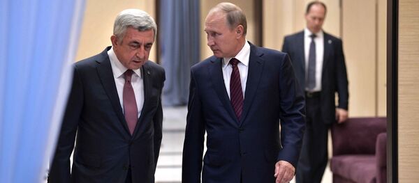 Президент РФ В. Путин встретился с президентом Армении С. Саргсяном - Sputnik Армения