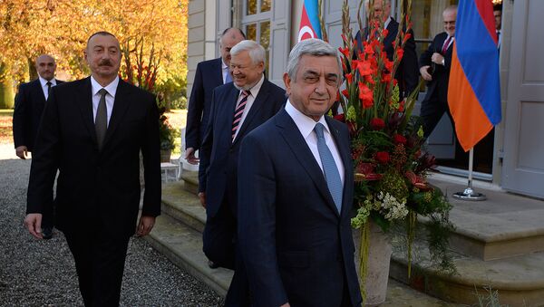 После встречи президентов РА Сержа Саргсяна и АР Ильхама Алиева. Женева, Швейцария - Sputnik Армения
