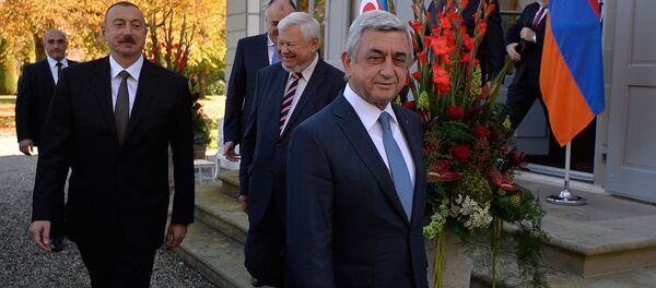 После встречи президентов РА Сержа Саргсяна и АР Ильхама Алиева. Женева, Швейцария - Sputnik Армения