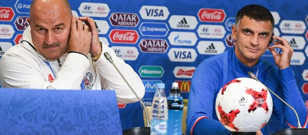 Футбол. Кубок конфедераций-2017. Пресс-конференция сборной России - Sputnik Армения
