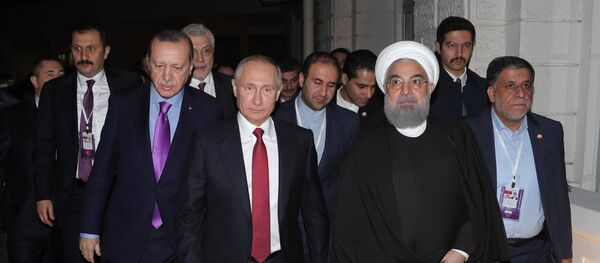 Встреча президента РФ В. Путина с президентом Ирана Х. Рухани и президентом Турции Р. Эрдоганом - Sputnik Армения