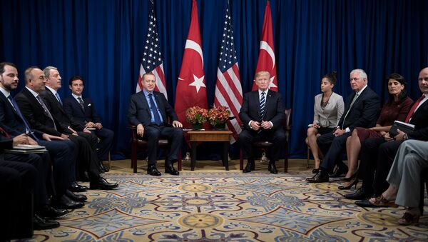 Встреча президентов Турции Р.Эрдогана и США Д.Трампа во время 72-ой Генеральной Ассамблеи ООН /21 сентября 2017/. Нью Йорк, США - Sputnik Армения
