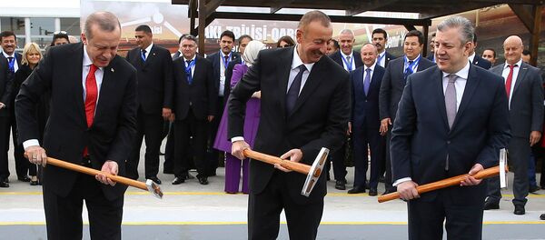 Церемония открытия железной дороги Баку-Тбилиси-Карс Церемония открытия железной дороги Баку-Тбилиси-Карс - Sputnik Армения