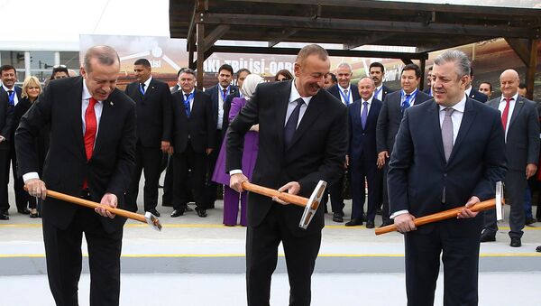 Церемония открытия железной дороги Баку-Тбилиси-Карс - Sputnik Армения