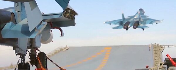 Боевая работа авиации ТАВКР Адмирал Кузнецов в Средиземном море у берегов Сирии - Sputnik Армения