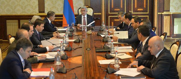 Президент РА С.Саргсян на заседании совета безопасности Президент РА С.Саргсян на заседании совета безопасности - Sputnik Արմենիա