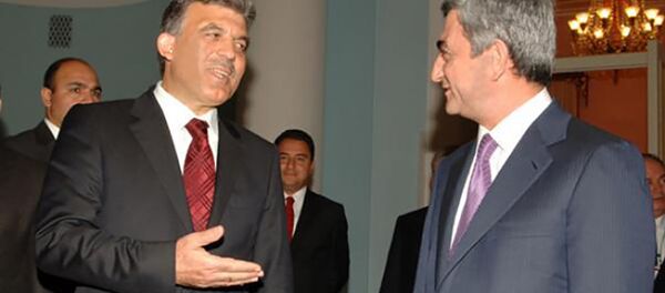 Встреча Президентов Армении Сержа Саргсяна и Турции Абдуллаха Гюля Встреча Президентов Армении Сержа Саргсяна и Турции Абдуллаха Гюля - Sputnik Армения