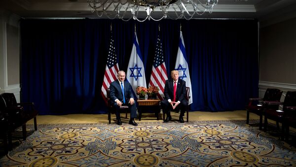 Премьер министр Израиля Беньямин Нитаньяху и Президент США Дональд Трамп во время 72-ой Генеральной Ассамблеи ООН /18 сентябрь 2017/. Нью Йорк, США - Sputnik Армения