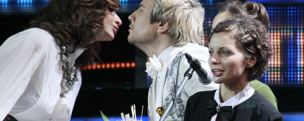 Участница и хореограф шоу Comedy Woman Екатерина Варнава, певец Николай Басков и участница шоу Comedy Woman Наталья Еприкян (слева направо) - Sputnik Արմենիա