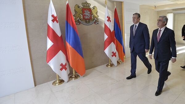 Президент РА Серж Саргсян с премьер-министром Грузии Гиоргием Квирикашвили - Sputnik Армения
